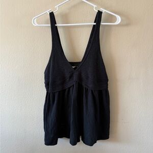 Free People Zinia V Neck Black Tank Top size XS